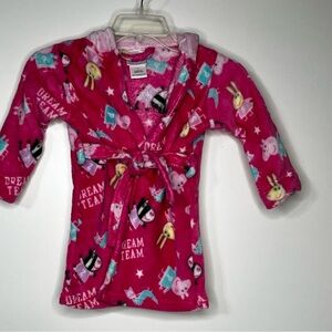 Peppa Pig Toddler Girls Hooded Robe Flame Resistant Sleepwear Size 2T Pink